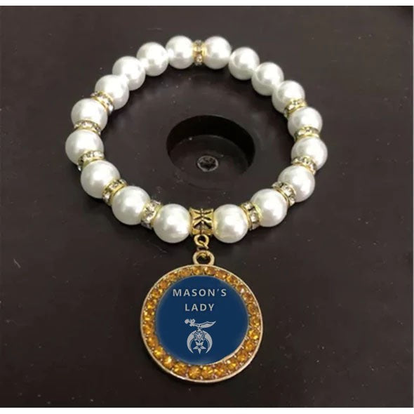 Shriners Bracelet - Gold and White