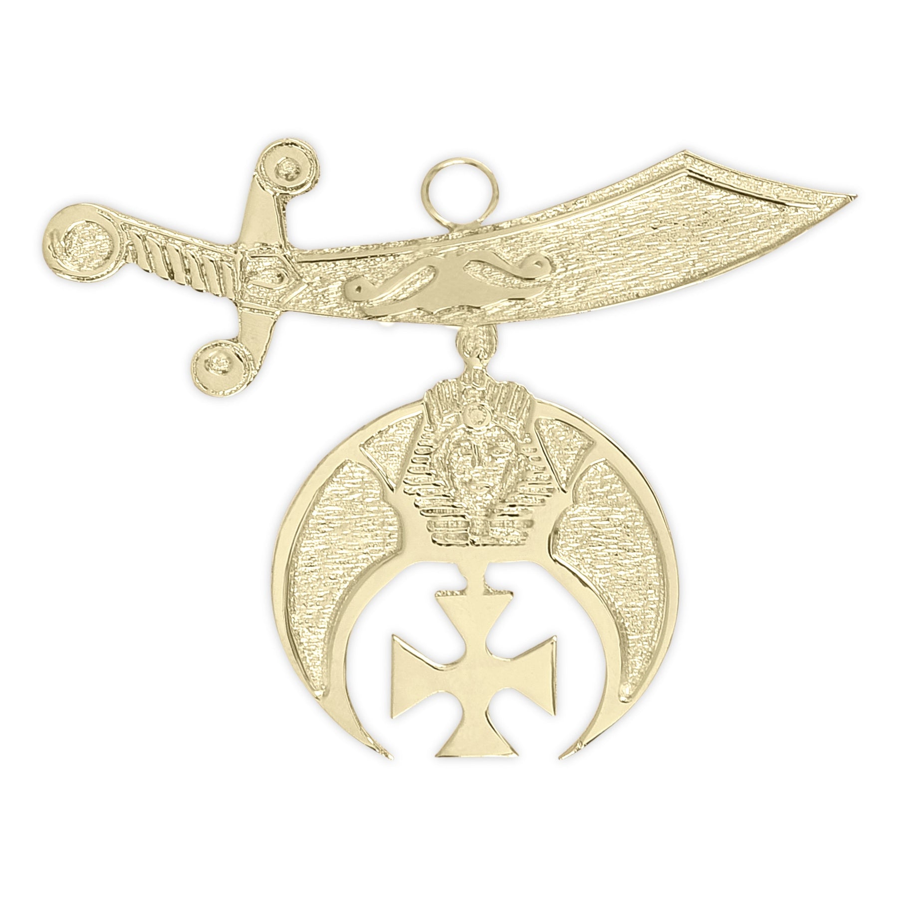 Shriners-Halsschmuck – Reines Messing, vergoldet