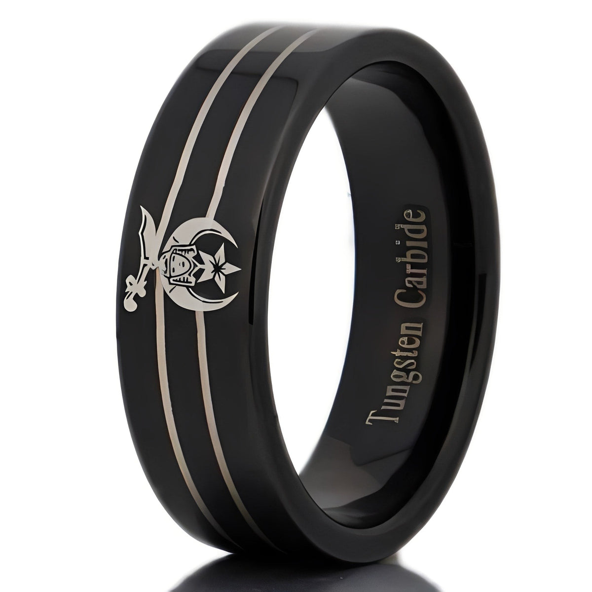 Shriners Ring - Black Tungsten Personalizable