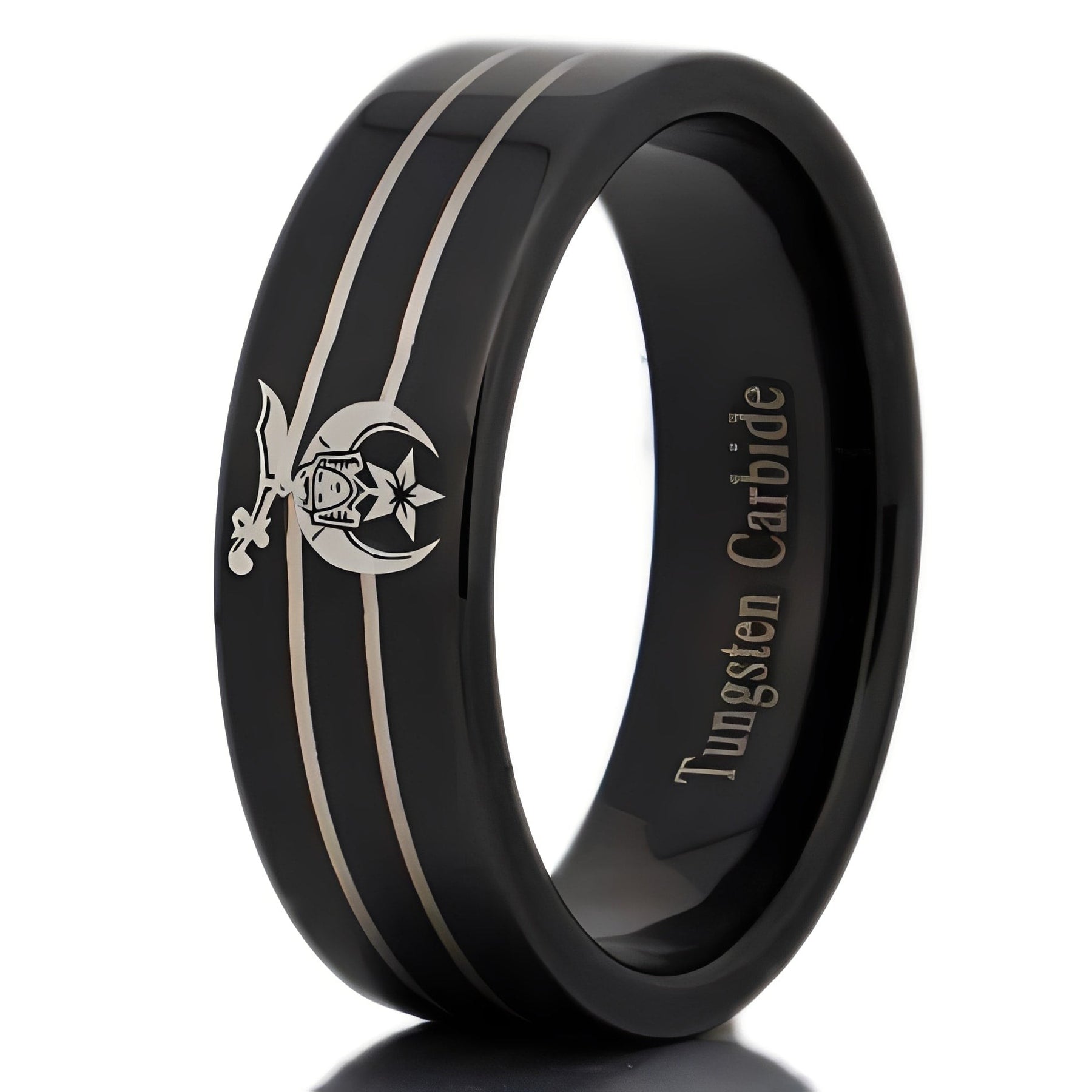 Shriners Ring - Black Tungsten Personalizable