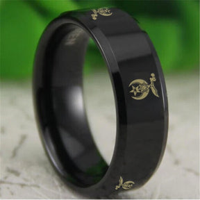 Shriners Ring - Reverse Comfort Fit Tungsten Personalizable