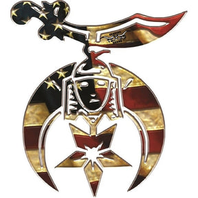 Shriners-Aufkleber – Verblasste US-Flagge