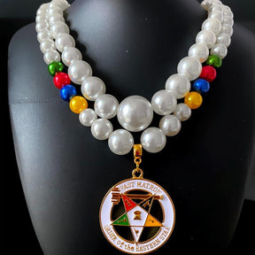 OES Necklace - Handmade Enamel - Bricks Masons