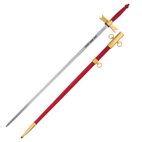 Knights Templar Commandery Sword - Red Hilt and Scabbard - Bricks Masons
