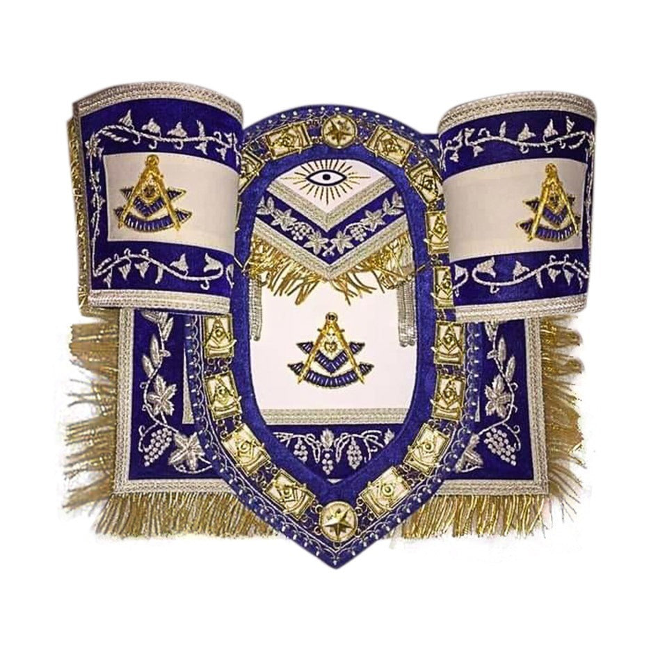 Past Master Blue Lodge Regalia Set - Royal Blue & Gold - Bricks Masons