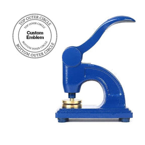 International Masons Seal Press - Long Reach Blue Color With Customizable Stamp - Bricks Masons