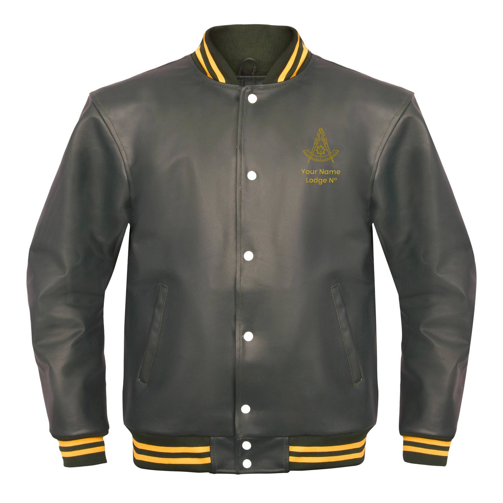 Past Master Blue Lodge California Regulation Jacket - Leather With Customizable Gold Embroidery