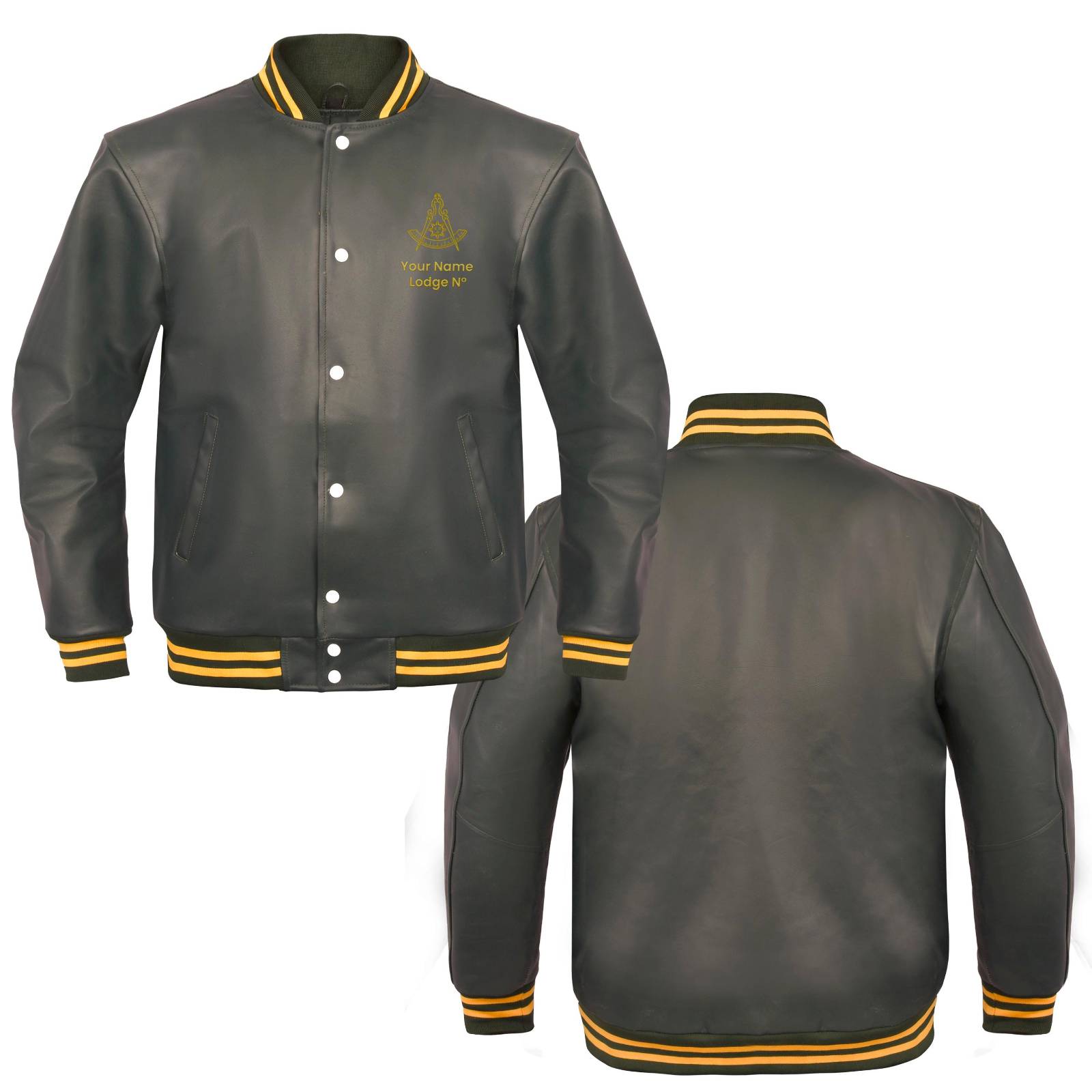 Past Master Blue Lodge California Regulation Jacket - Leather With Customizable Gold Embroidery