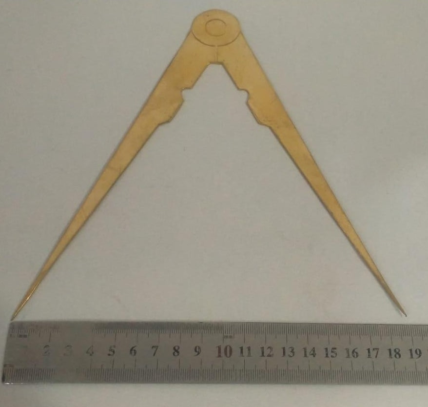 Master Mason Blue Lodge Working Tools Set - Square & Compass Pure Brass Antique Color