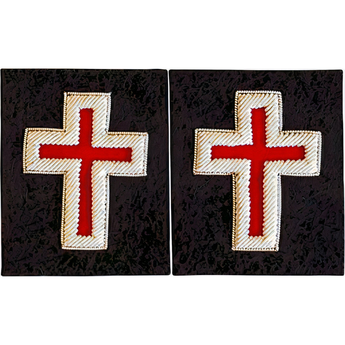 Sir Knight Cross Knights Templar Frock Coat Sleeve Patch - Bullion Embroidery - Bricks Masons