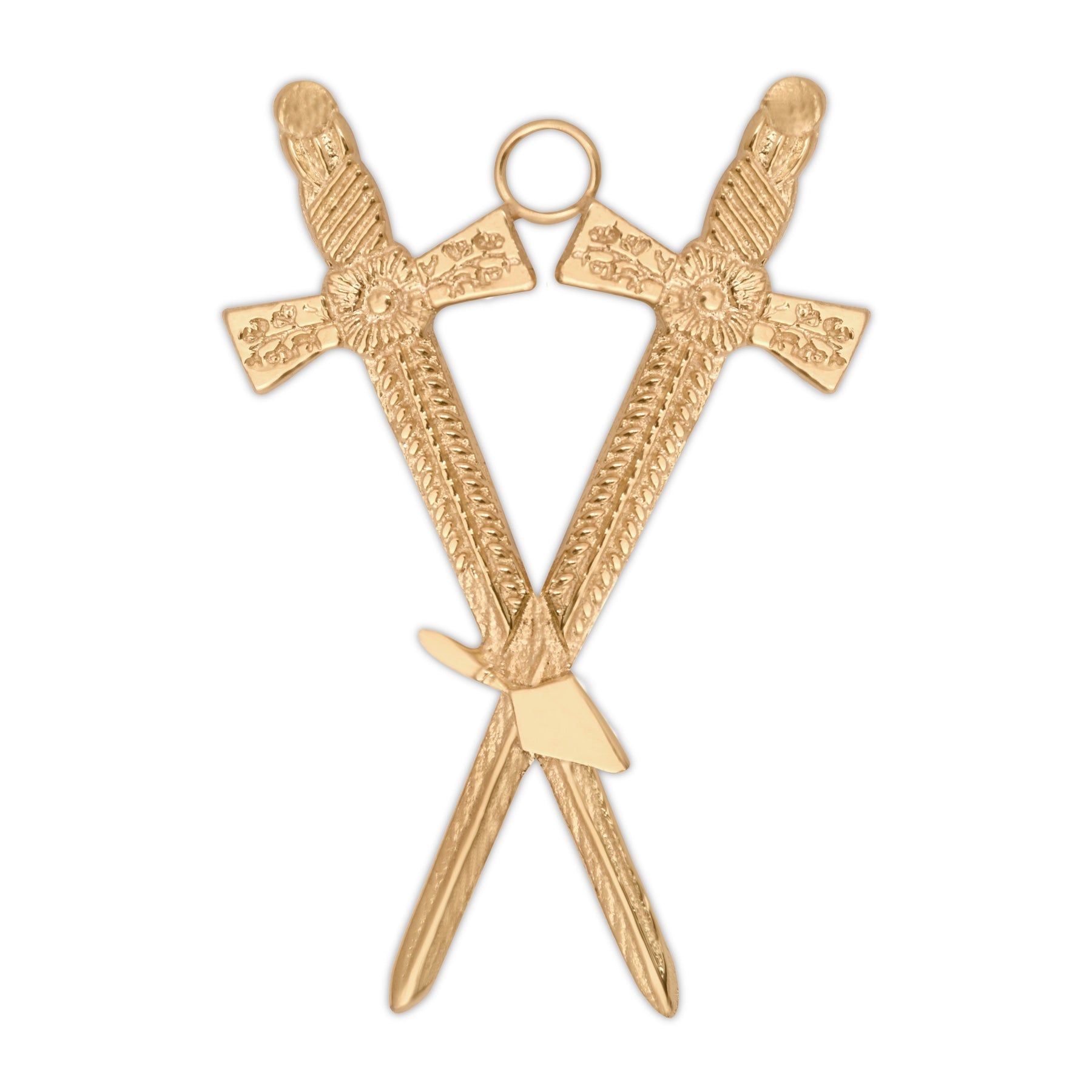 Steward Royal & Select Masters Officer Collar Jewel - Gold Plated Trowel & Crossed Swords