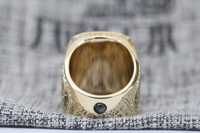 Shriners Ring - 925 Sterling Silver Gold Plated With Rhinestones - Bricks Masons