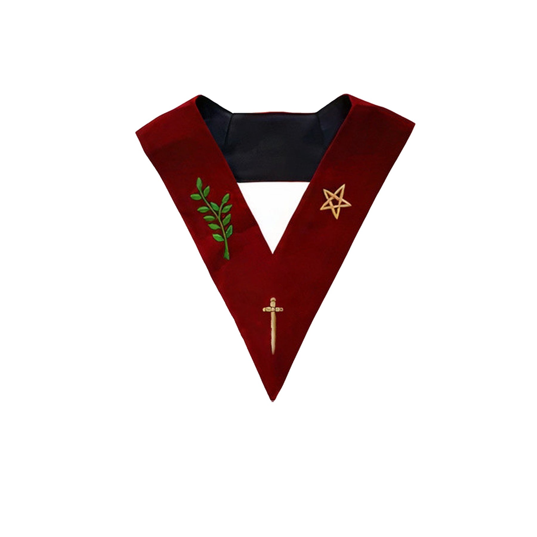 Tyler Scottish Rite Officer Collar - Maroon Velvet