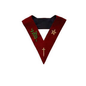 Tyler Scottish Rite Officer Collar - Maroon Velvet