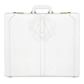 Universal Apron Case - White Imitation Leather & Gold Double Lock