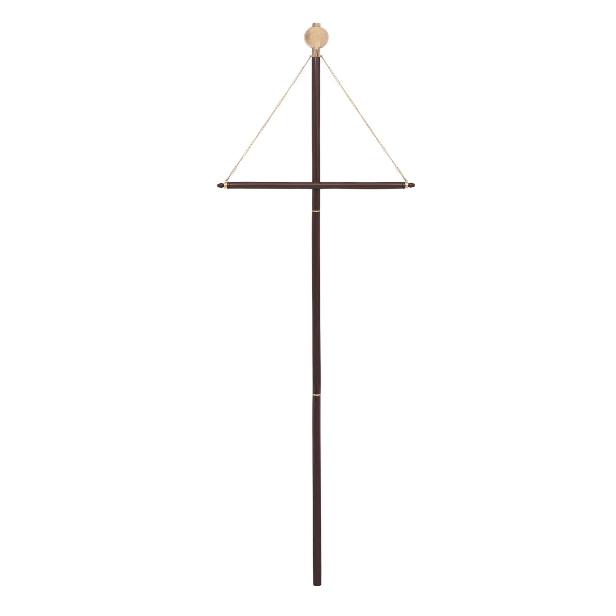 Universal Banner Hanger - Teak Wood With Gold Chains Size Customization - Bricks Masons