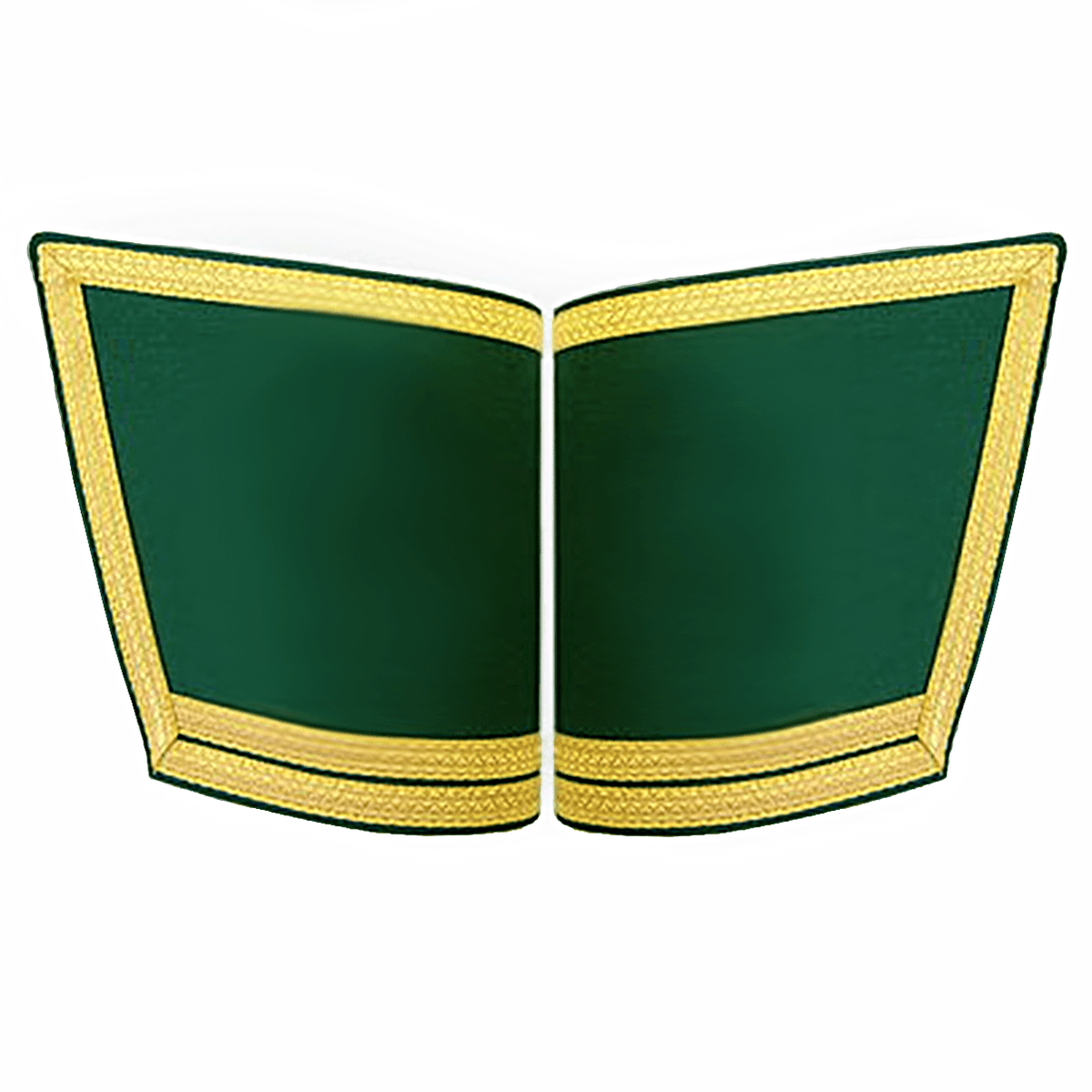 Universal Cuff- Plain Green Hand Embroidered with Double Braid - Bricks Masons