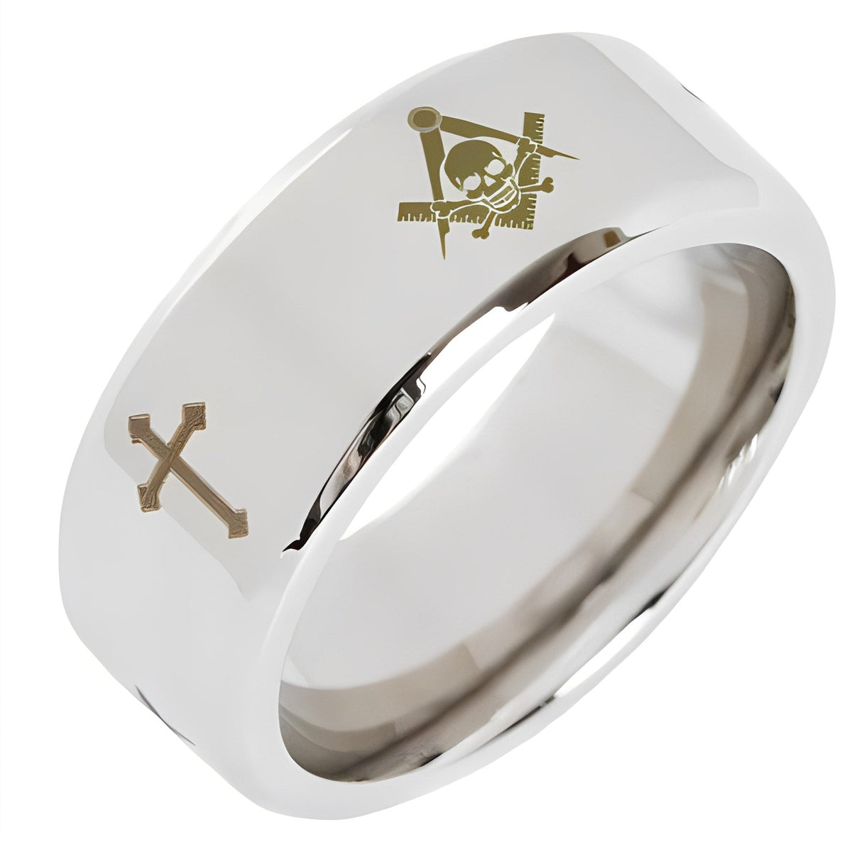 Widows Sons Ring - Beveled Silver Cross