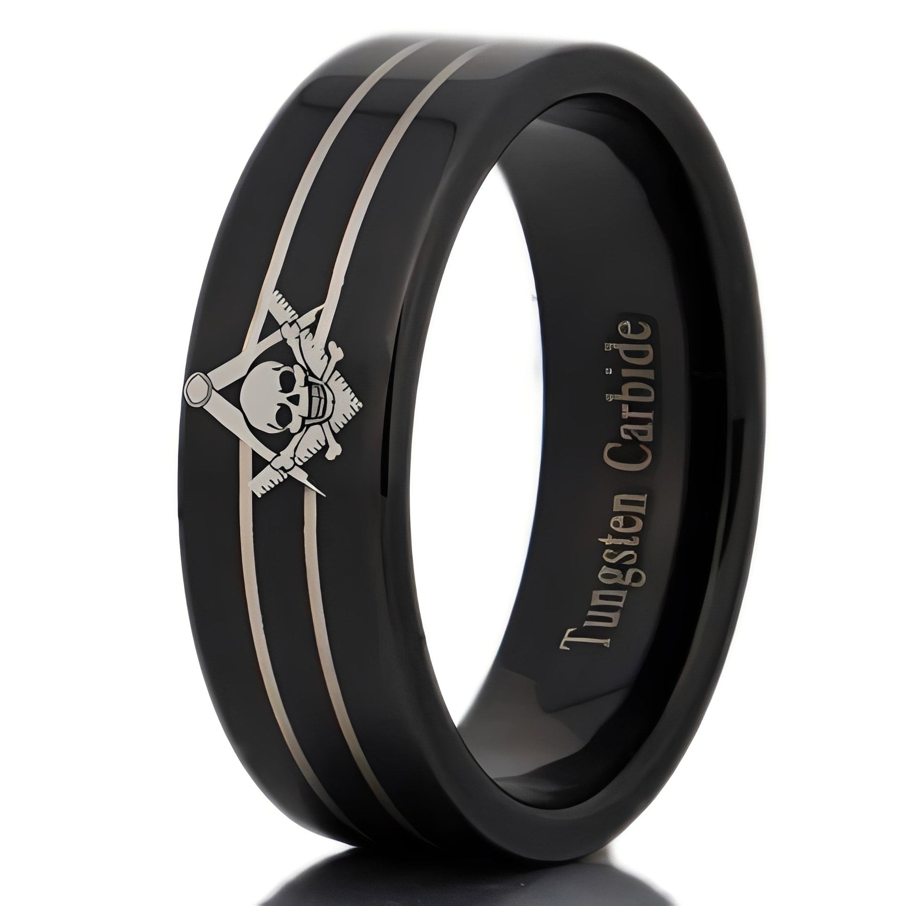 Anillo de los Hijos de la Viuda - Tungsteno Negro Personalizable