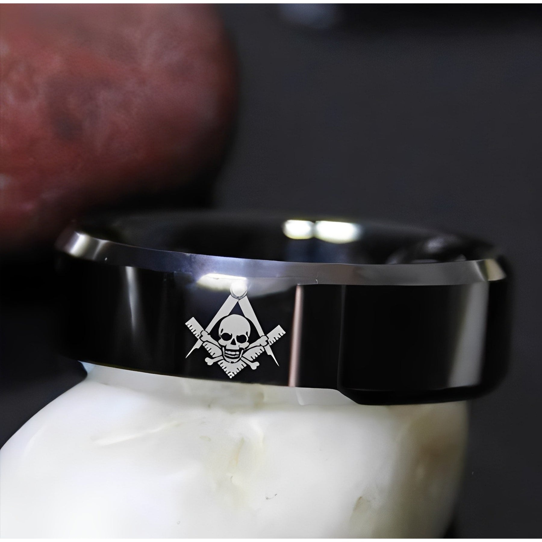 Widows Sons Ring - Black Tungsten Personalizable