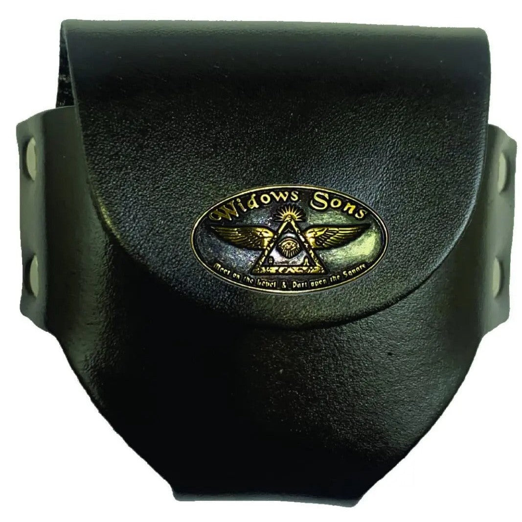 Widows Sons Snuff Can Holder - Genuine Leather & Belt Loop With Rivets
