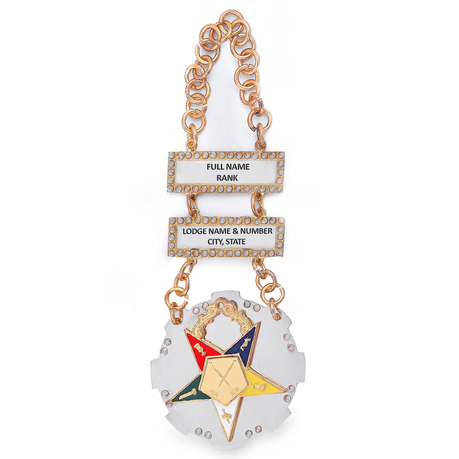 Worthy Matron OES Officer Collar Jewel - Gold Plated
