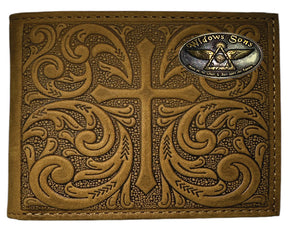 Widows Sons Wallet - Nocona Soft Leather With Embossed Cross