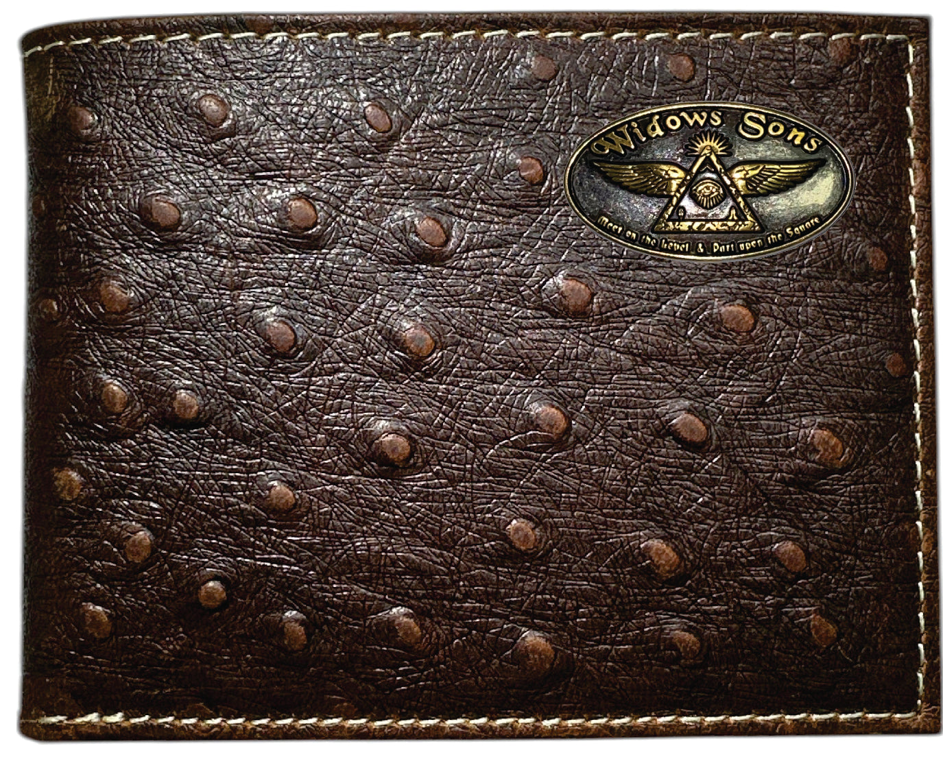 Widows Sons Wallet - Nocona Ostrich Print Leather Bifold