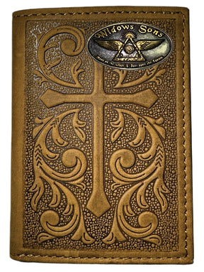 Widows Sons Wallet - Long Nocona Soft Leather With Embossed Cross