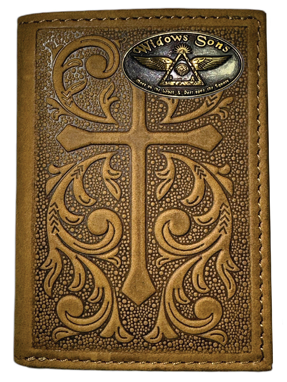 Widows Sons Wallet - Long Nocona Soft Leather With Embossed Cross