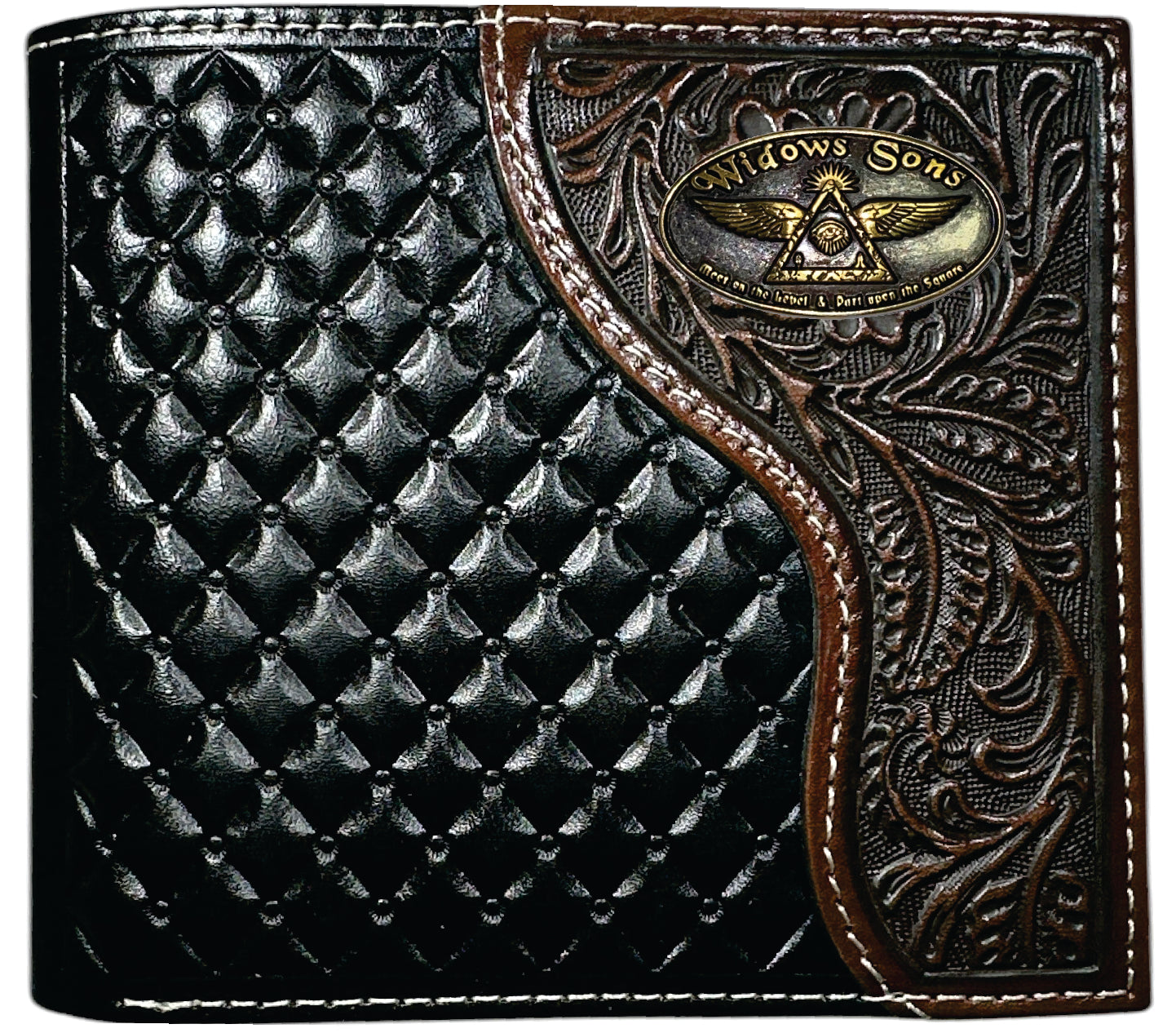 Widows Sons Wallet - Nocona Black & Cherry Floral Bi-fold