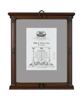 Masonic Certificate Frame - Hardwood With UV Antireflective Glass