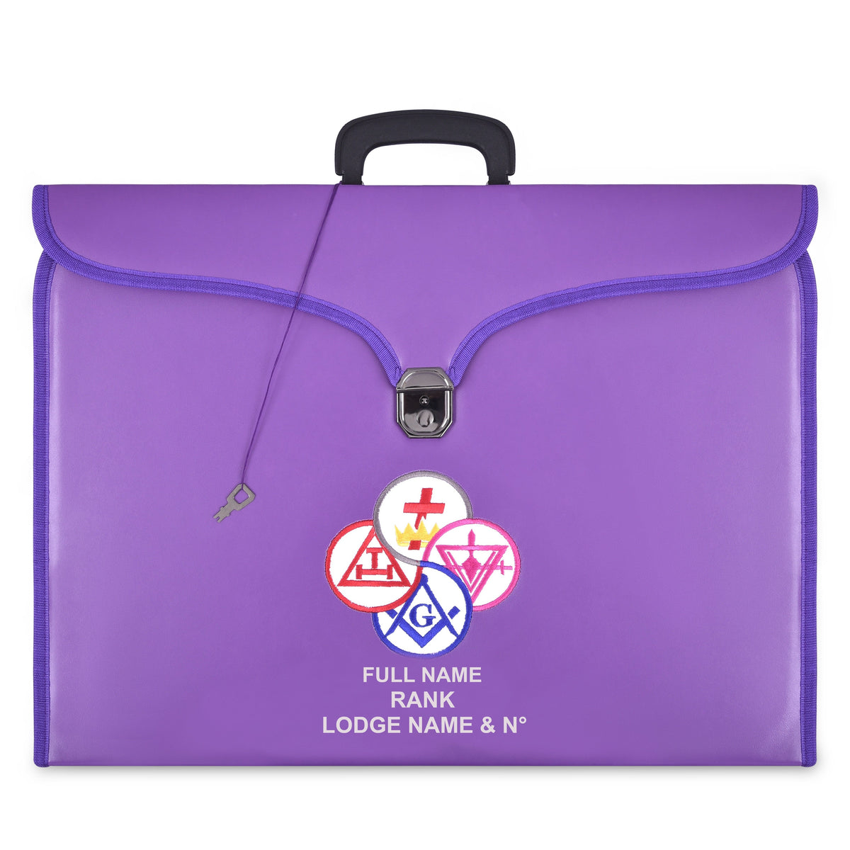 York Rite Apron Case - Purple Leather Different Sizes MM, WM, Provincial