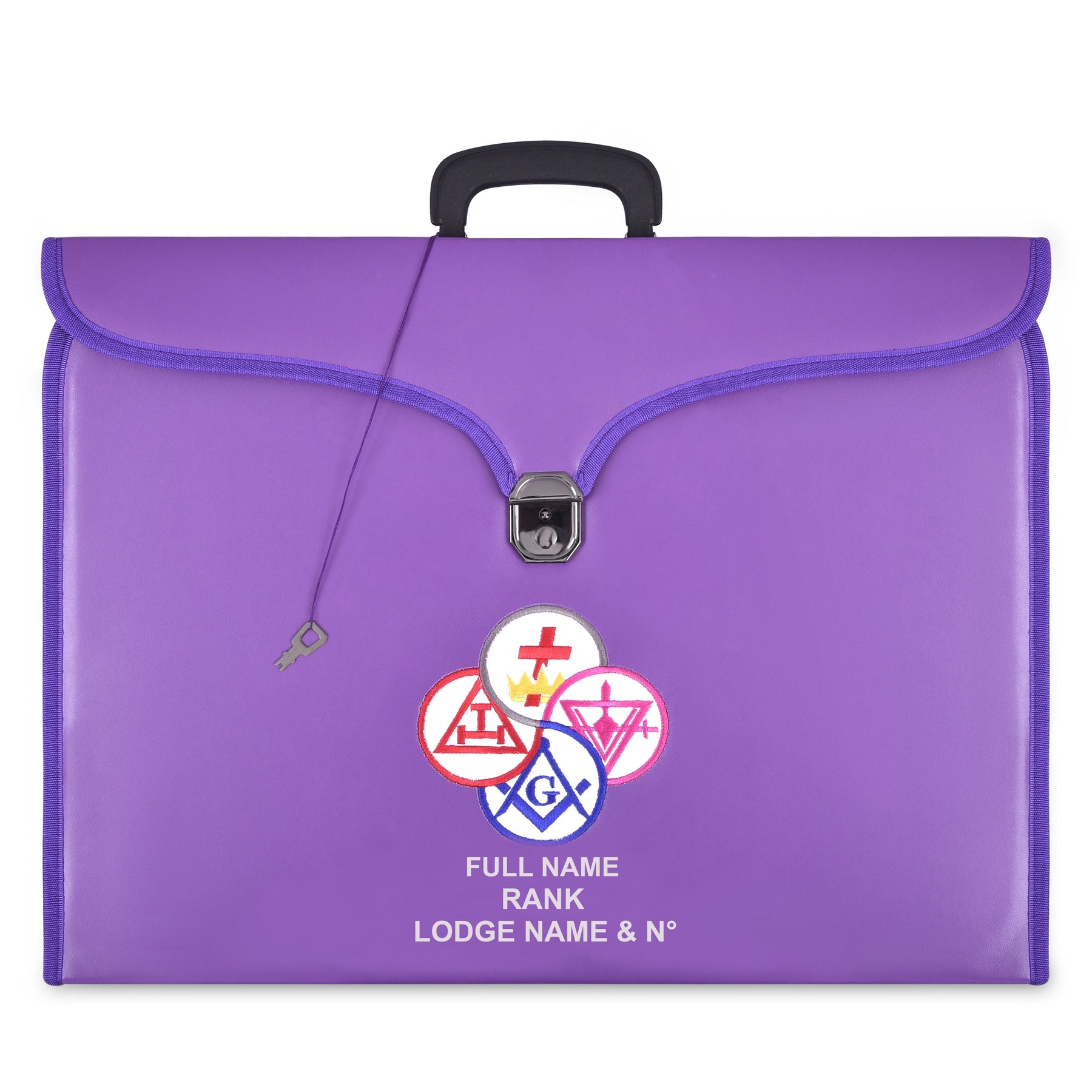 York Rite Apron Case - Purple Leather Different Sizes MM, WM, Provincial