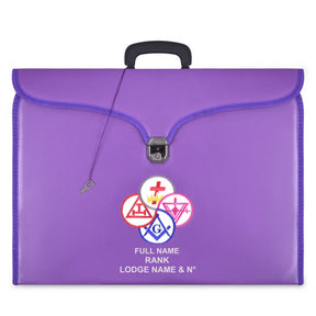 York Rite Apron Case - Purple Leather Different Sizes MM, WM, Provincial