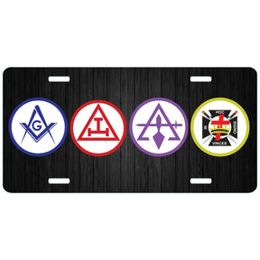 York Rite License Plate Frame - Aluminum UV Resistant Coating