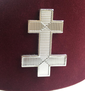 Perceptor Knights Templar English Crown Cap - Maroon Velvet - Bricks Masons