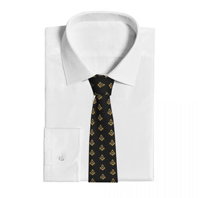 Master Mason Blue Lodge Necktie - Black & Gold - Bricks Masons