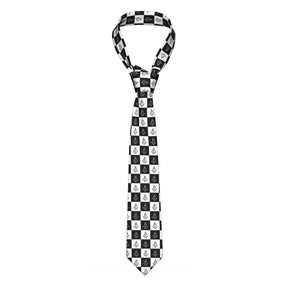 Master Mason Blue Lodge Necktie - Printed Checkered Pattern - Bricks Masons