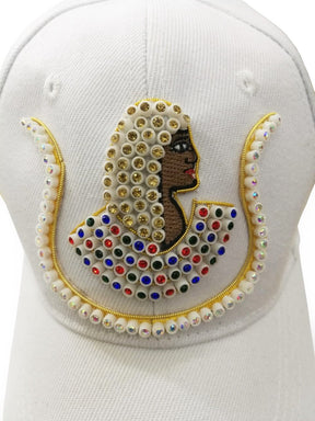 Daughters of Isis Jewel Embroidered White Baseball Cap - Bricks Masons