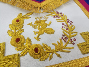 Past Grand Senior Deacon Dress Apron with Hermes Emblem - Bricks Masons