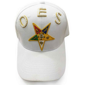 OES Order of the Eastern Star White Baseball Cap - Bricks Masons