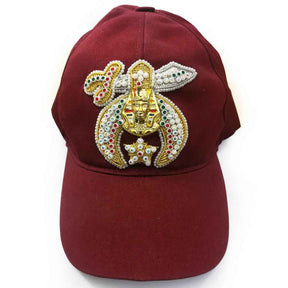 Shriner Jewel Embroidered Maroon Baseball Cap - Bricks Masons