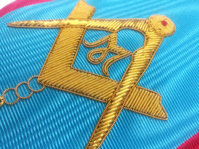 Master Mason Scottish Rite Sash - 3 Stars Bullion Embroidery - Bricks Masons