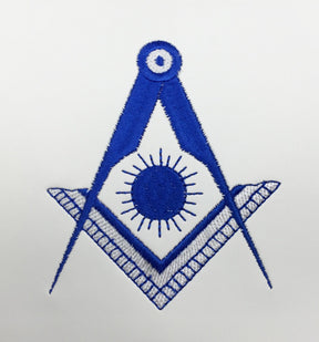 Officers Blue Lodge Officer Apron Set - Royal Blue Ribbon Machine Embroidery (Set of 15) - Bricks Masons