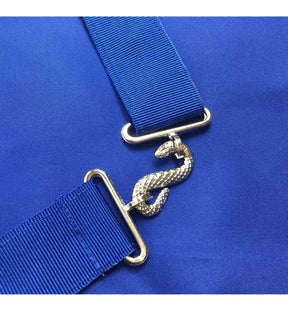 Treasurer Blue Lodge Officer Apron - Royal Blue Wreath Embroidery - Bricks Masons