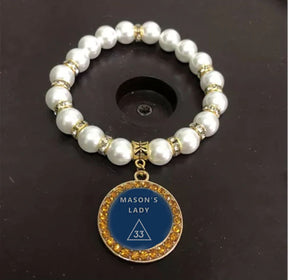 33rd Degree Scottish Rite Bracelet - Gold and White - Bricks Masons