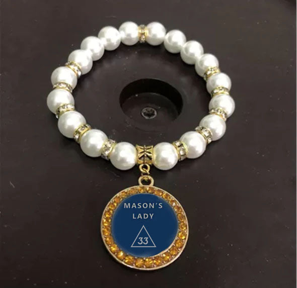33rd Degree Scottish Rite Bracelet - Gold and White - Bricks Masons