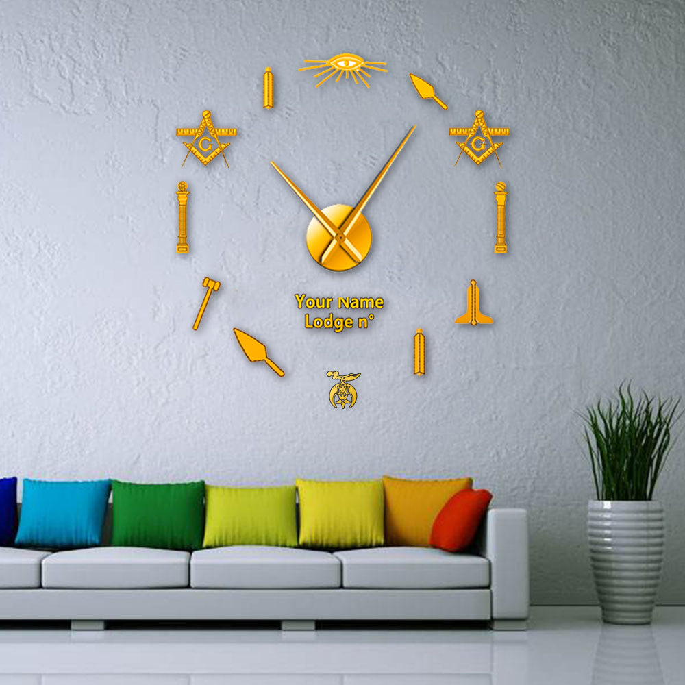 Shriners Clock - Frameless Design - Bricks Masons