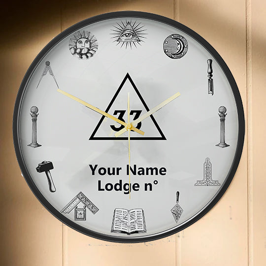 33rd Degree Scottish Rite Clock - Frame with LED - Bricks Masons